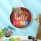 Hello Summer Sign 12 x 12 Inch Summer Welcome Sign Front Door Decor Farmhouse Porch Decoration Round Wooden Hanging Sign for Home Beach Restaurant Shop